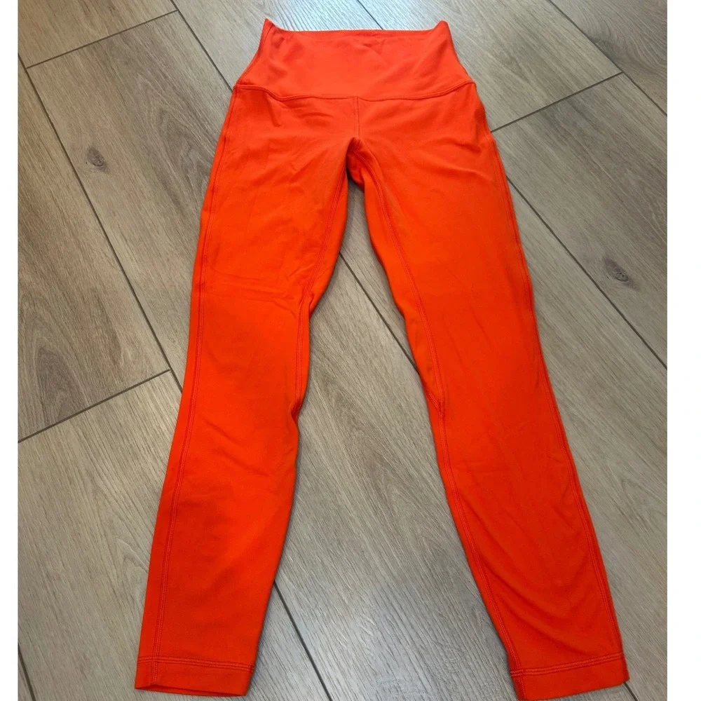 Lululemon Align High Rise‎ Leggings Neon Orange 25 Inch Inseam Yoga Pants